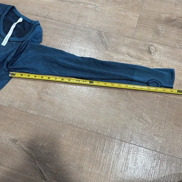 Lululemon Swiftly Tech Long Sleeve Crew Black / Desert Teal Size 10 - Picture 11 of 14